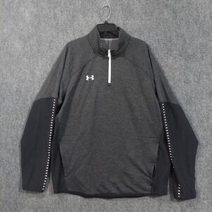 Under Armour Pullover Mens XL Gray ColdGear 1/4 Zip Reflective Loose Fit 1327205